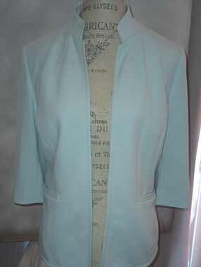 Preston & York Mint Blue Open-Front Blazer